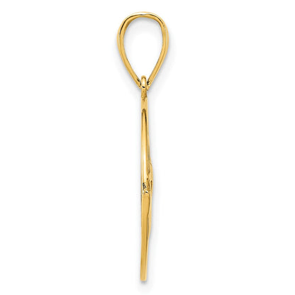14K Gelbgold Claddagh-Kreis-Anhänger