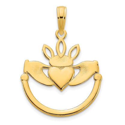14 Karat Gelbgold Claddagh-Anhänger
