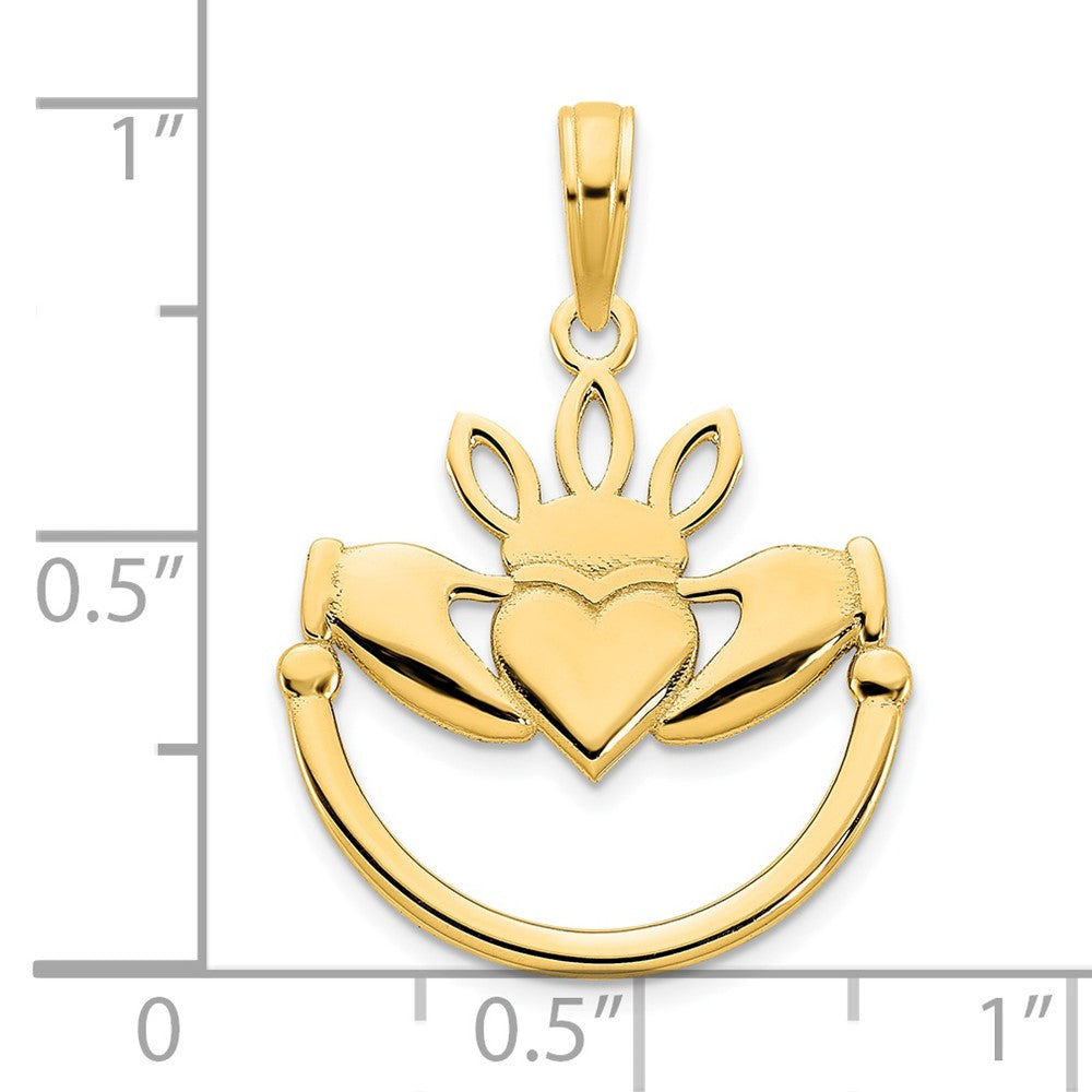 14 Karat Gelbgold Claddagh-Anhänger