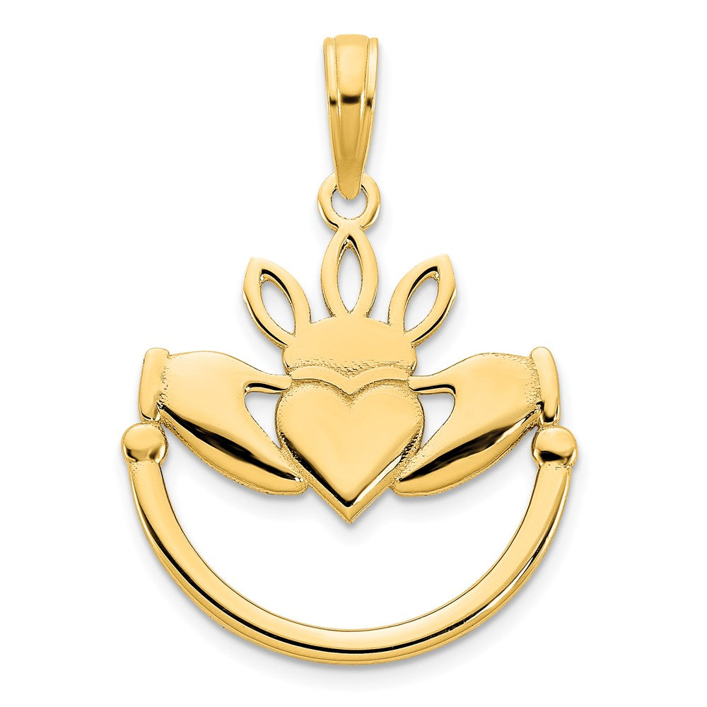 14 Karat Gelbgold Claddagh-Anhänger