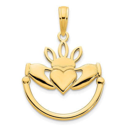 14 Karat Gelbgold Claddagh-Anhänger