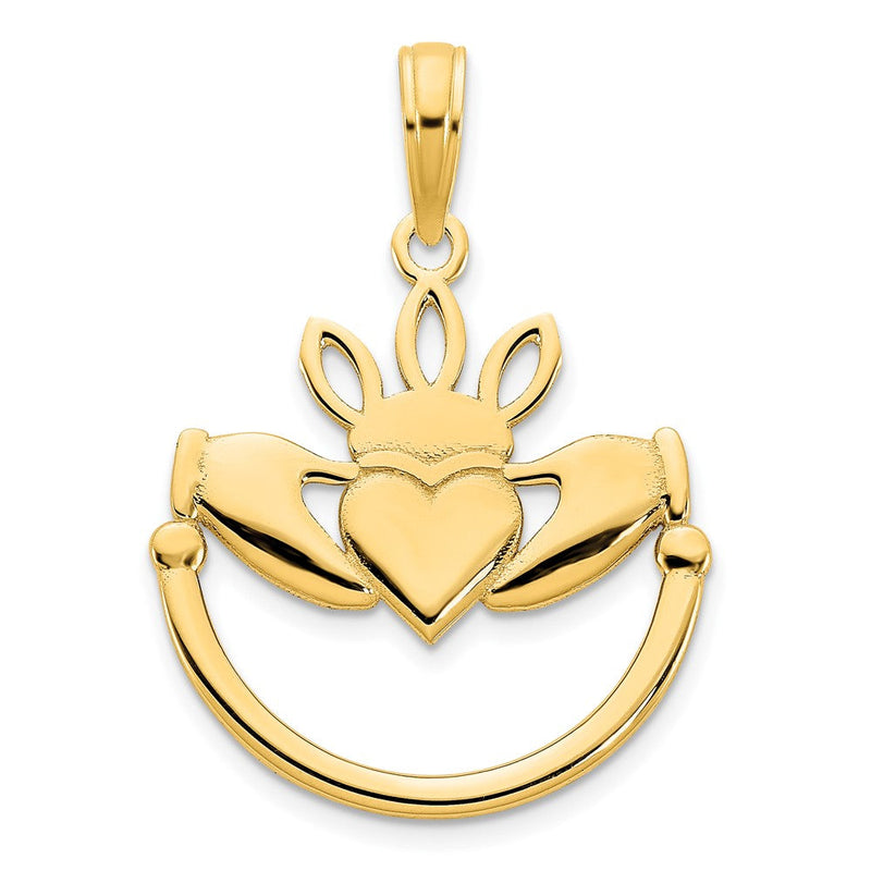 14 Karat Gelbgold Claddagh-Anhänger