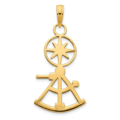 14K Gelbgold Kompass-Anhänger