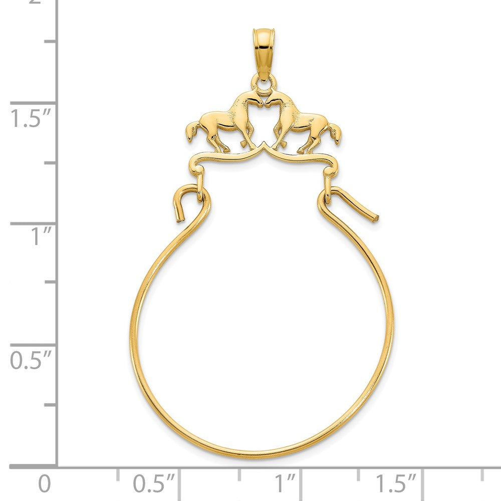 14K Gelbgold Pferd-Charmhalter-Anhänger