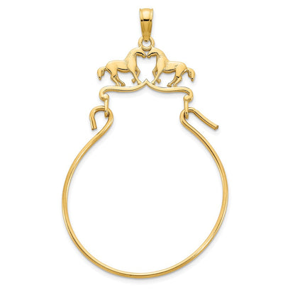 14K Gelbgold Pferd-Charmhalter-Anhänger