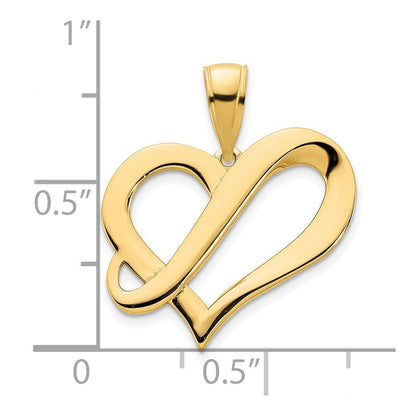 14K Gelbgold Fancy-Herz-Anhänger