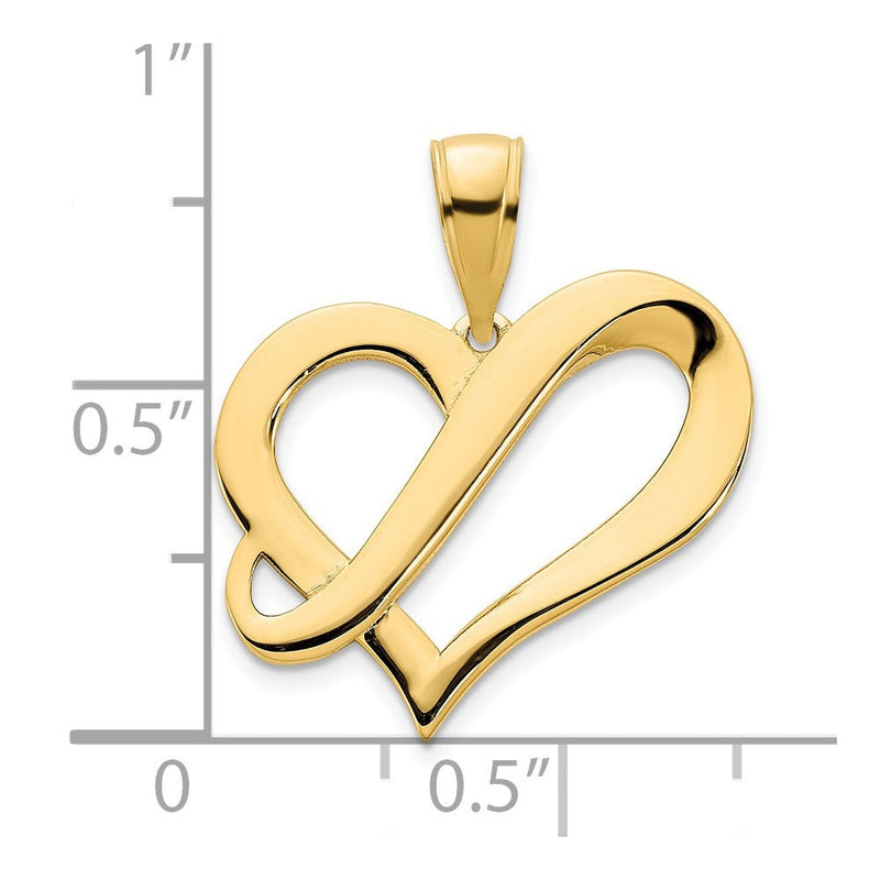 14K Gelbgold Fancy-Herz-Anhänger