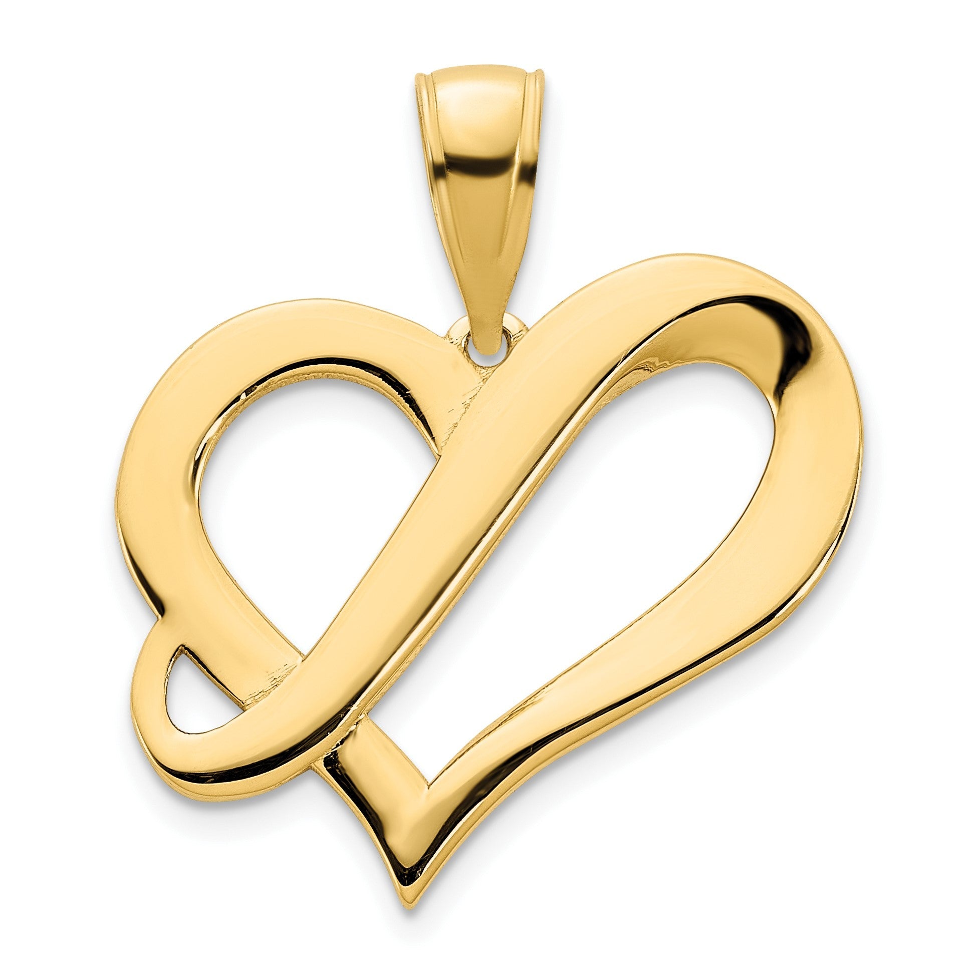 14K Gelbgold Fancy-Herz-Anhänger