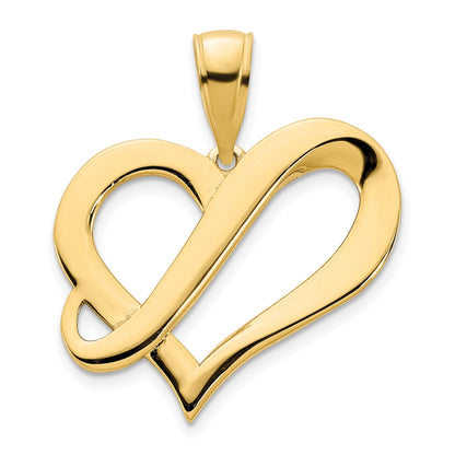 14K Gelbgold Fancy-Herz-Anhänger