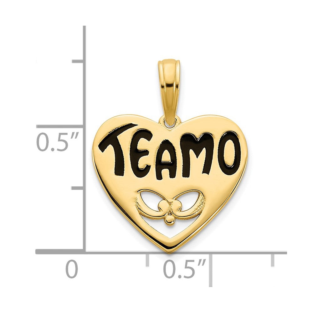 14K Gelbgold Epoxy „Te amo“-Herz-Charm