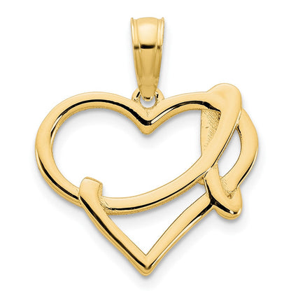 14K Gelbgold Fantasie Herz Anhänger
