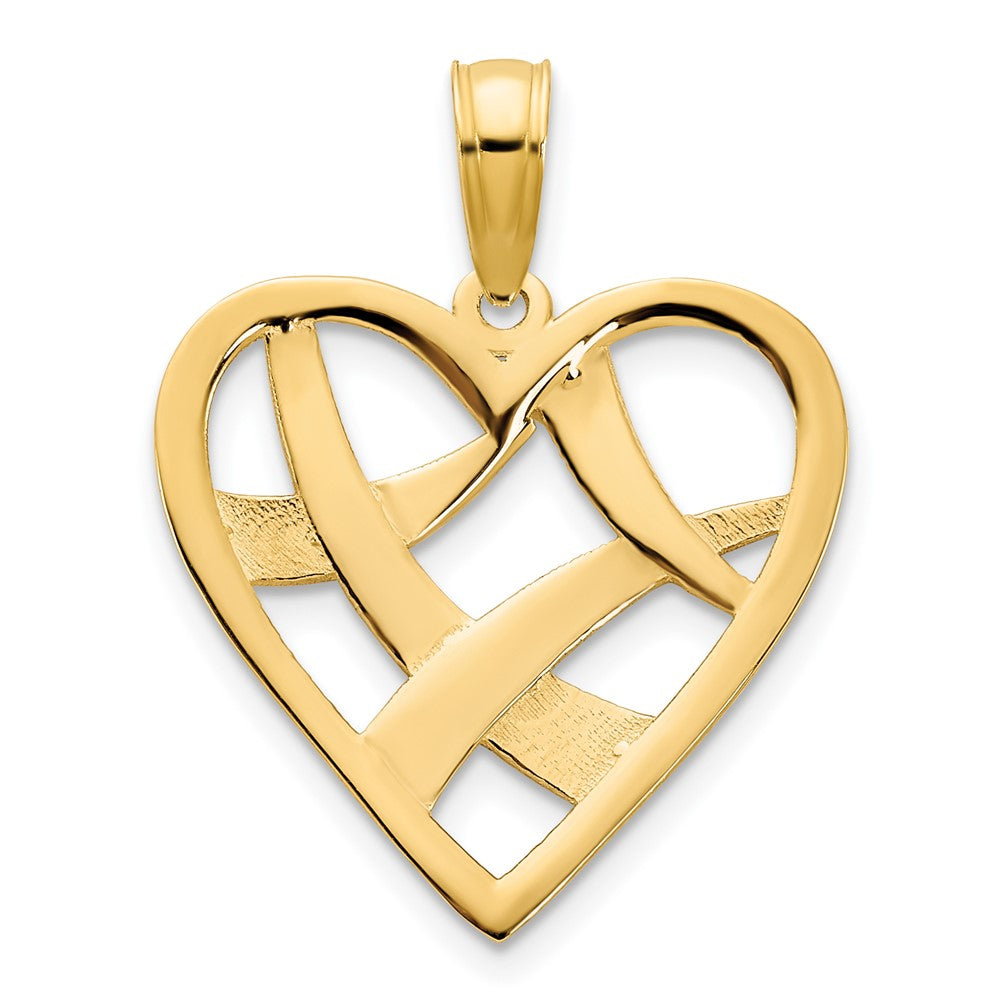14K Gelbgold Fancy-Herz-Charm