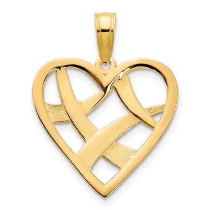 14K Gelbgold Fancy-Herz-Charm