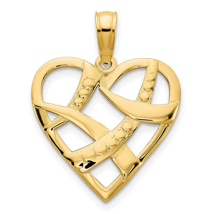 14K Gelbgold Fancy-Herz-Charm