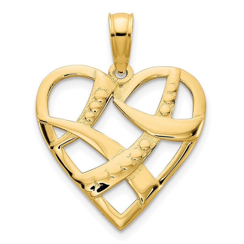 14K Gelbgold Fancy-Herz-Charm