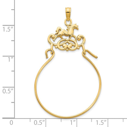 14K Gelbgold Pferd-Charm-Halter-Anhänger