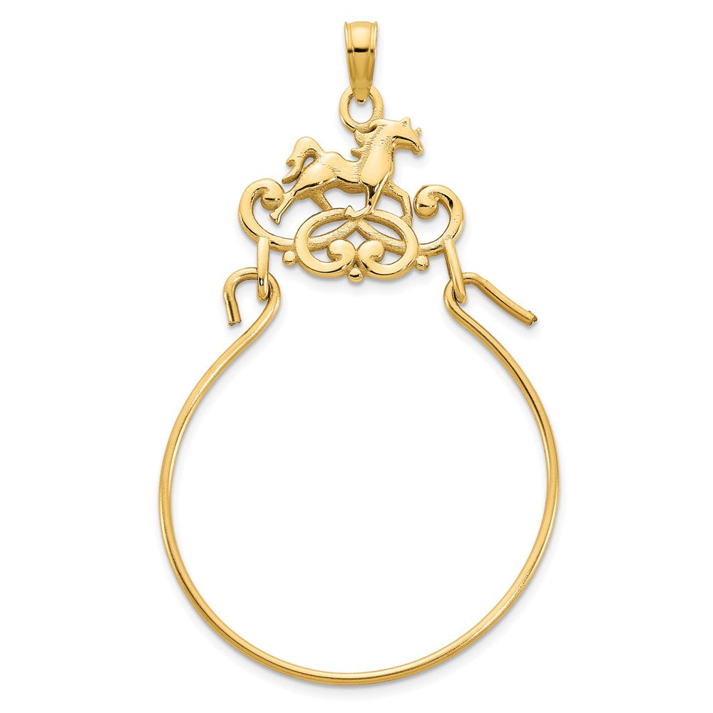 14K Gelbgold Pferd-Charm-Halter-Anhänger