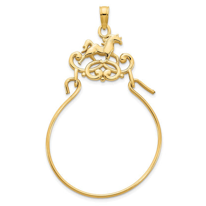 14K Gelbgold Pferd-Charm-Halter-Anhänger