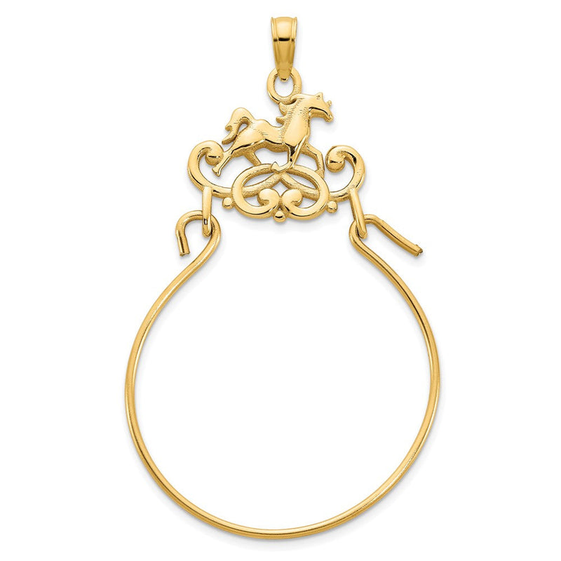14K Gelbgold Pferd-Charm-Halter-Anhänger