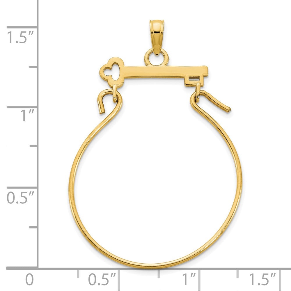 14K Gelbgold Key Charm Halter Anhänger