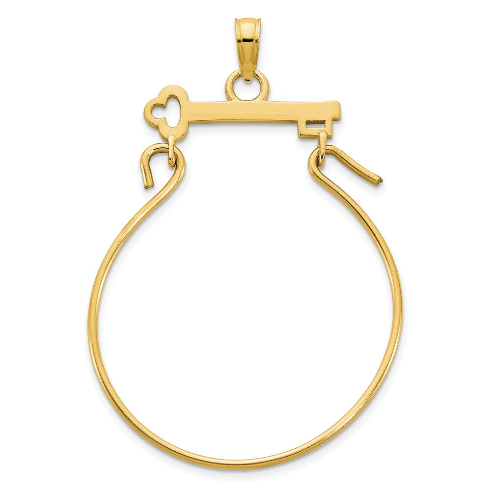 14K Gelbgold Key Charm Halter Anhänger