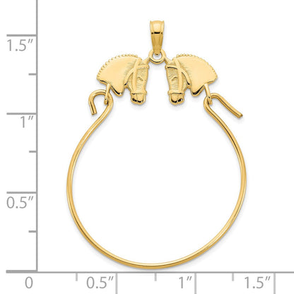 14K Gelbgold Pferdekopf-Charmhalter-Anhänger