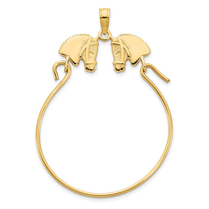 14K Gelbgold Pferdekopf-Charmhalter-Anhänger