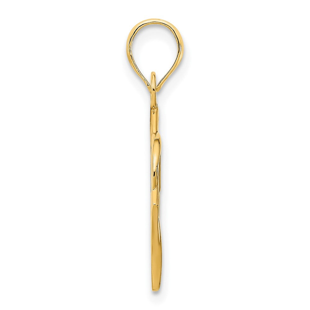14K Gelbgold Fantasie-Herzanhänger