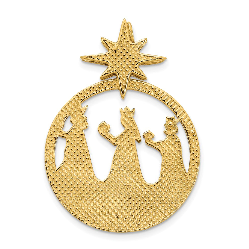 14K Gelbgold Poliert Drei Wise Herren North Stern Anhänger