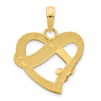 14K Gelbgold Te Amo Herz-Charm mit Epoxidharz