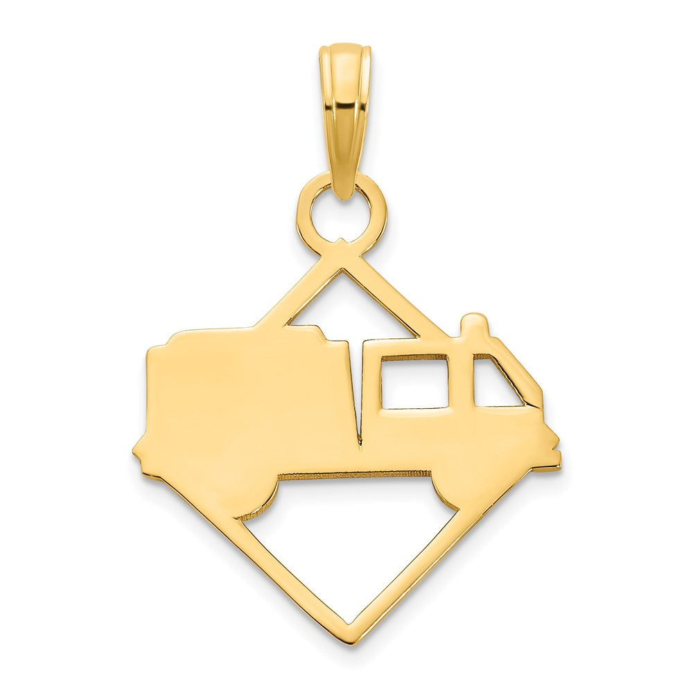 14K Gelbgold Feuerwehrauto-Anhänger