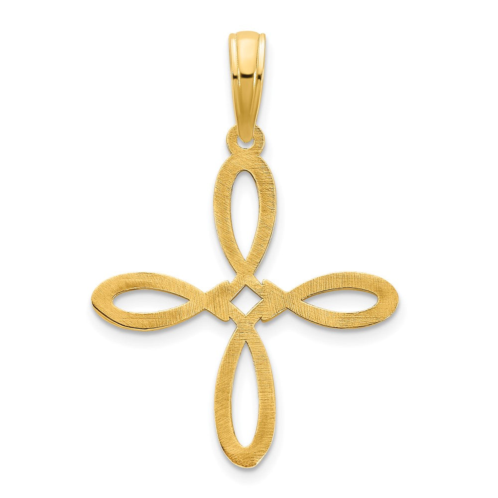14K Gelbgold Fantasie Kreuz Anhänger
