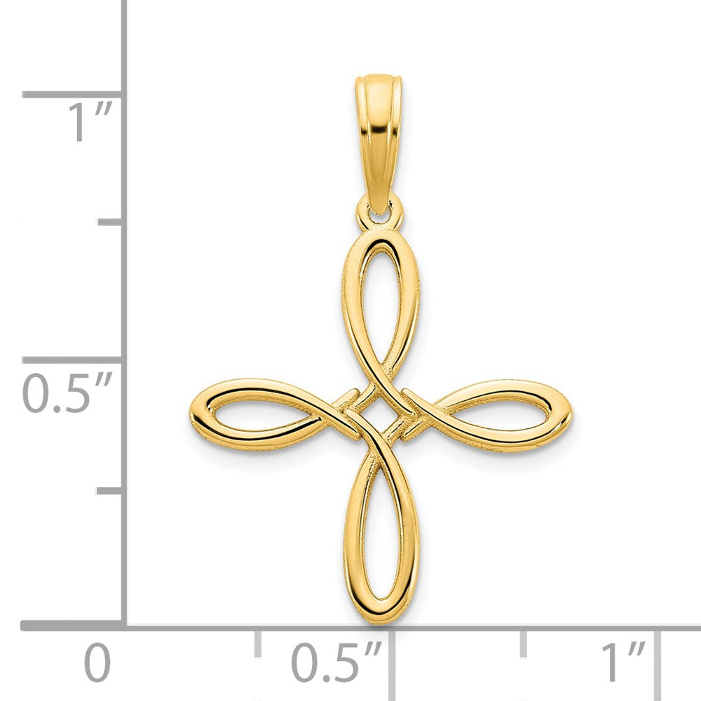 14K Gelbgold Fantasie Kreuz Anhänger
