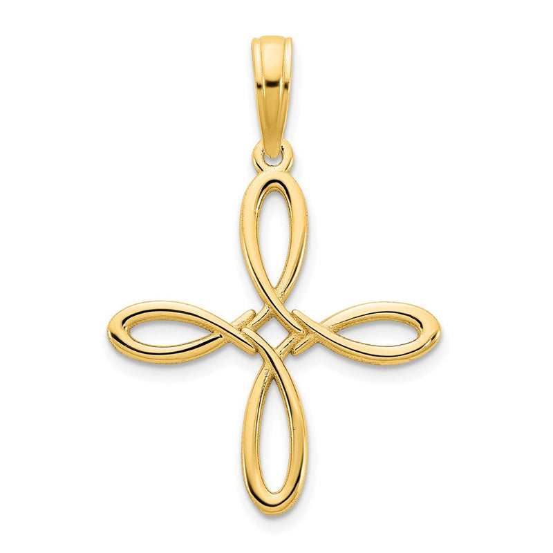 14K Gelbgold Fantasie Kreuz Anhänger