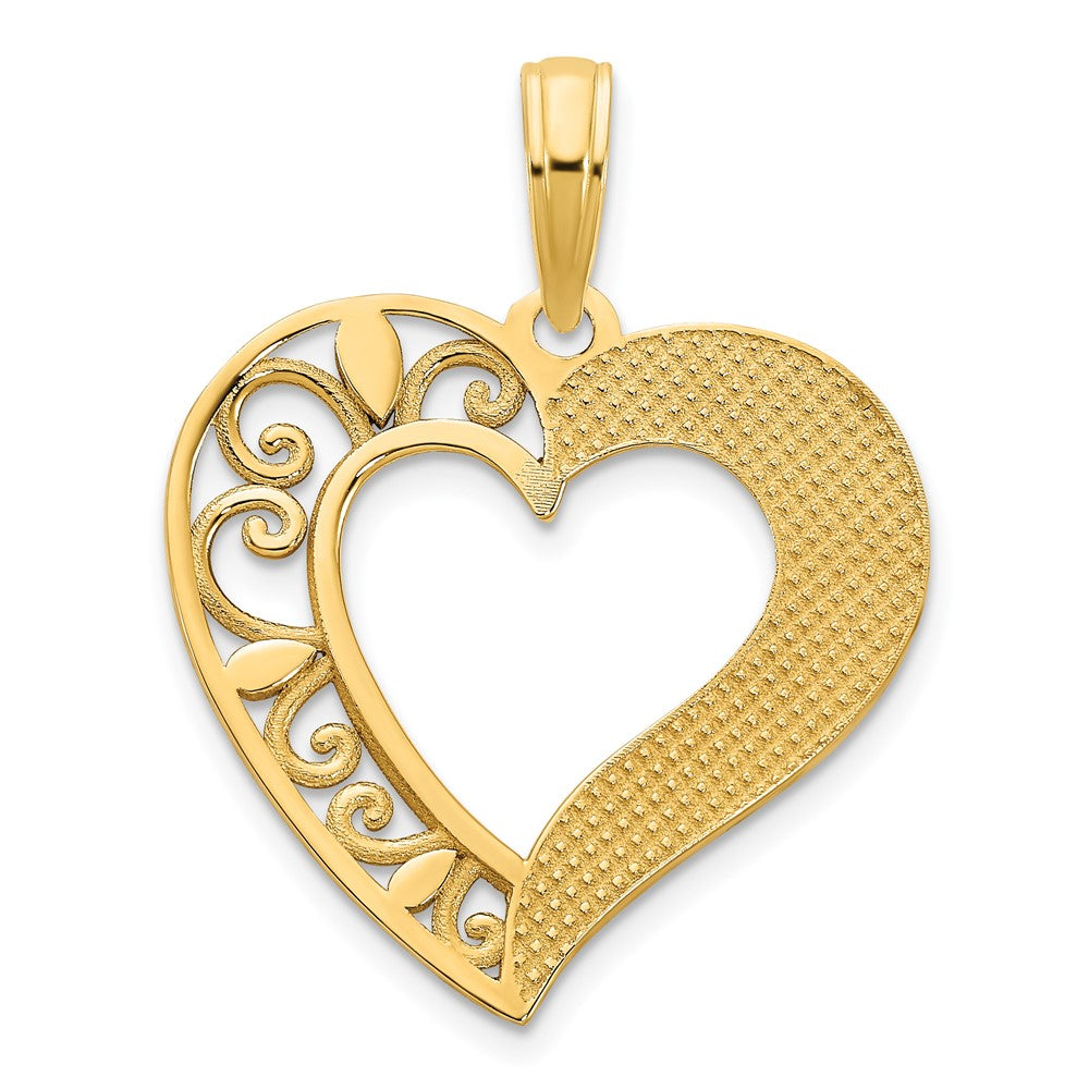 14K Gelbgold Fancy-Herz-Anhänger