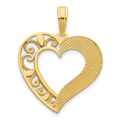 14K Gelbgold Fancy-Herz-Anhänger
