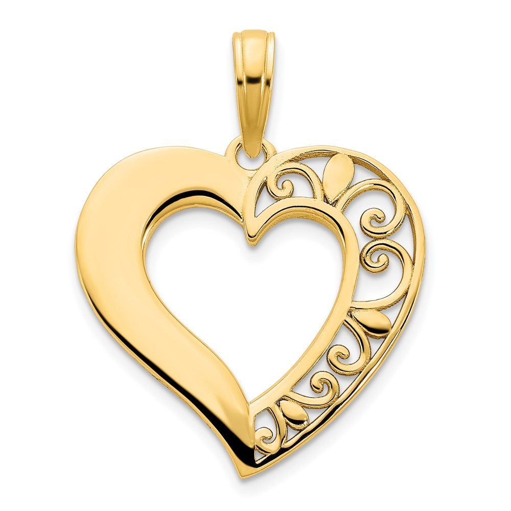 14K Gelbgold Fancy-Herz-Anhänger