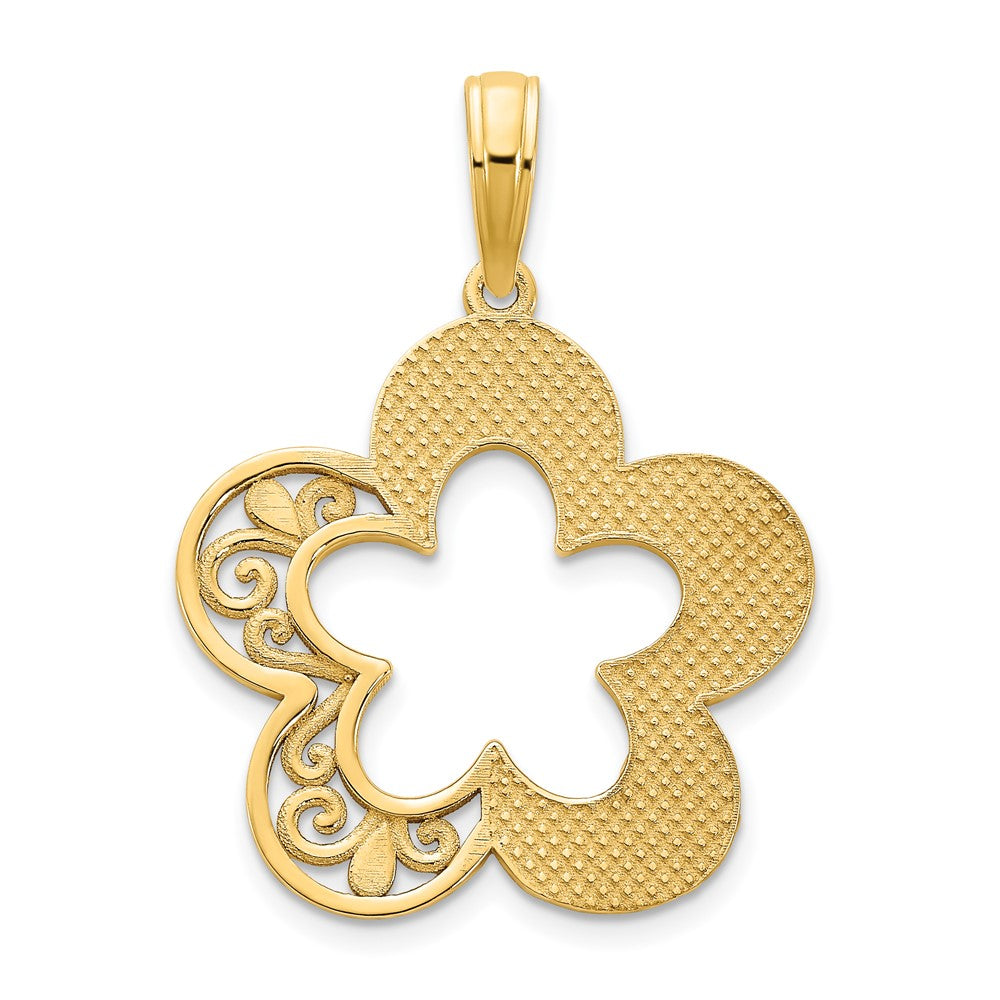 Blumenanhänger aus 14 Karat Gelbgold