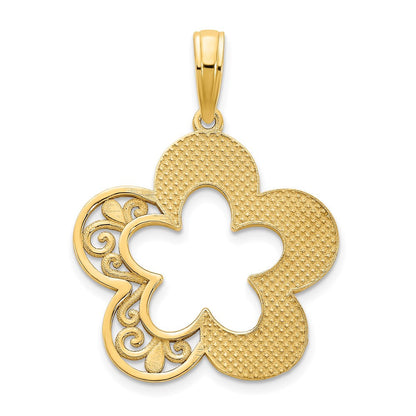 Blumenanhänger aus 14 Karat Gelbgold