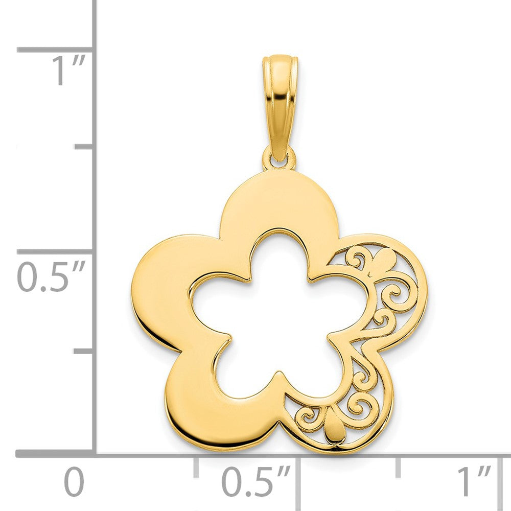 Blumenanhänger aus 14 Karat Gelbgold