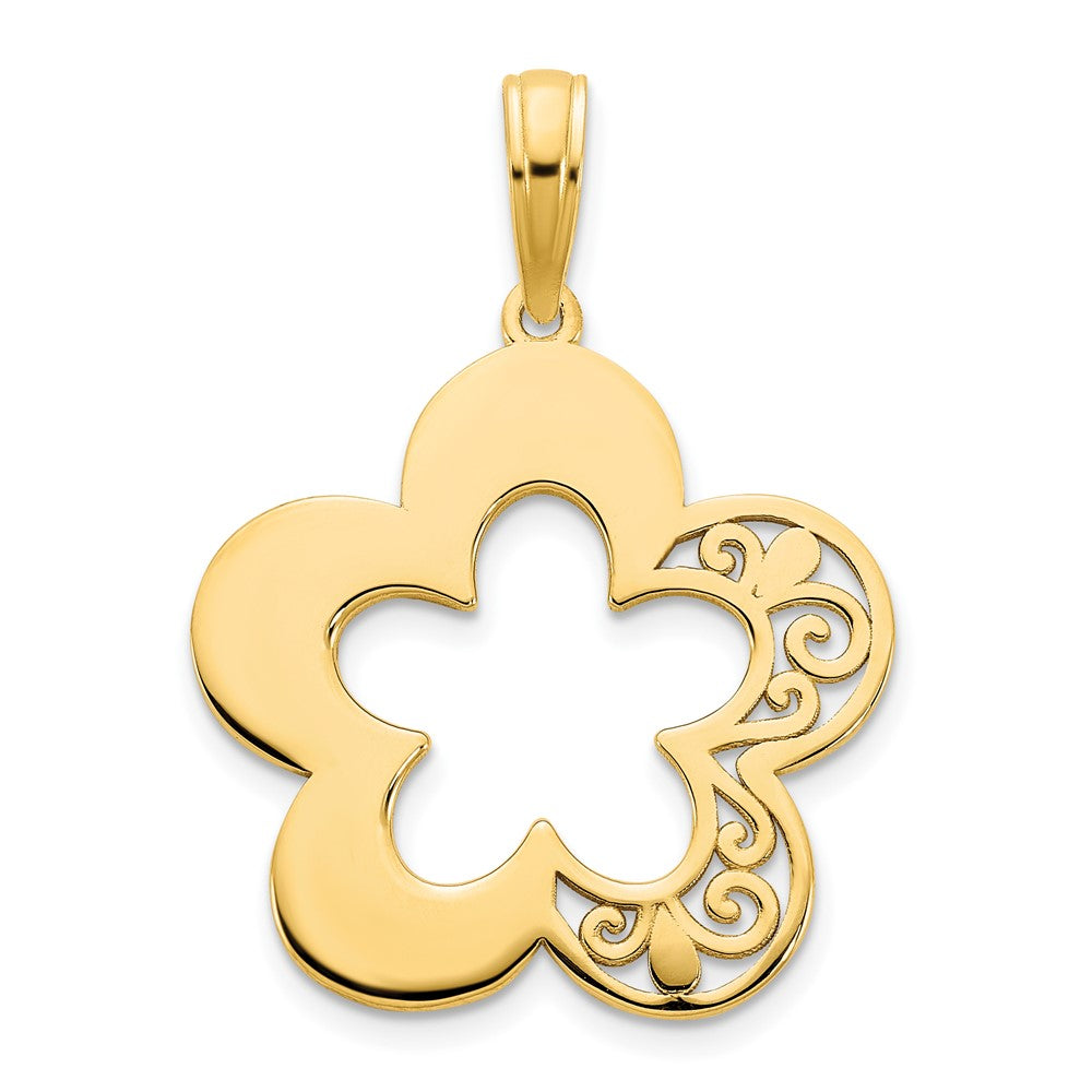 Blumenanhänger aus 14 Karat Gelbgold