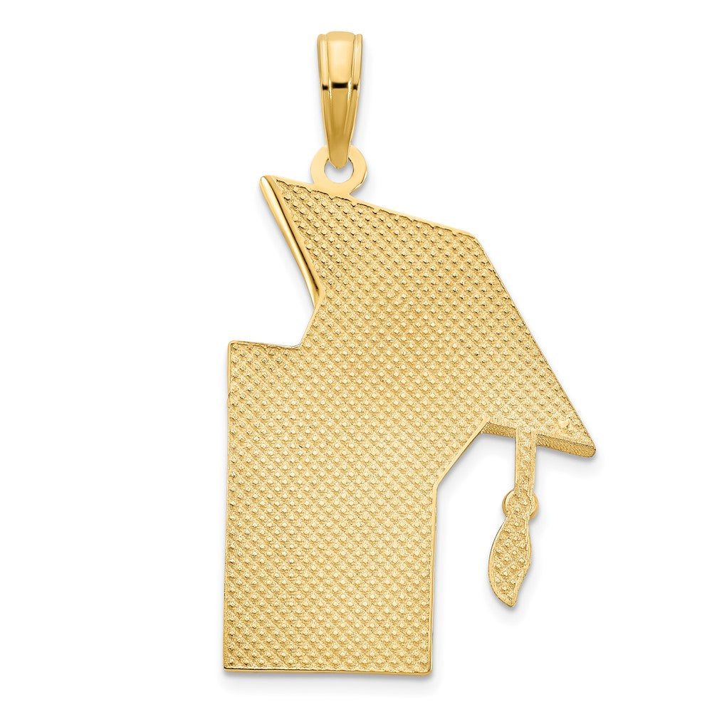 14K Gelbgold Anhänger „Doktorhut und Diplom“ mit Epoxidbeschichtung