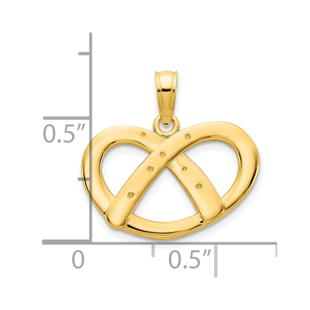 14K Gelbgold Brezel-Anhänger