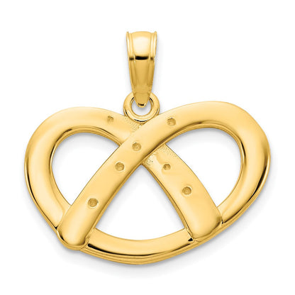 14K Gelbgold Brezel-Anhänger