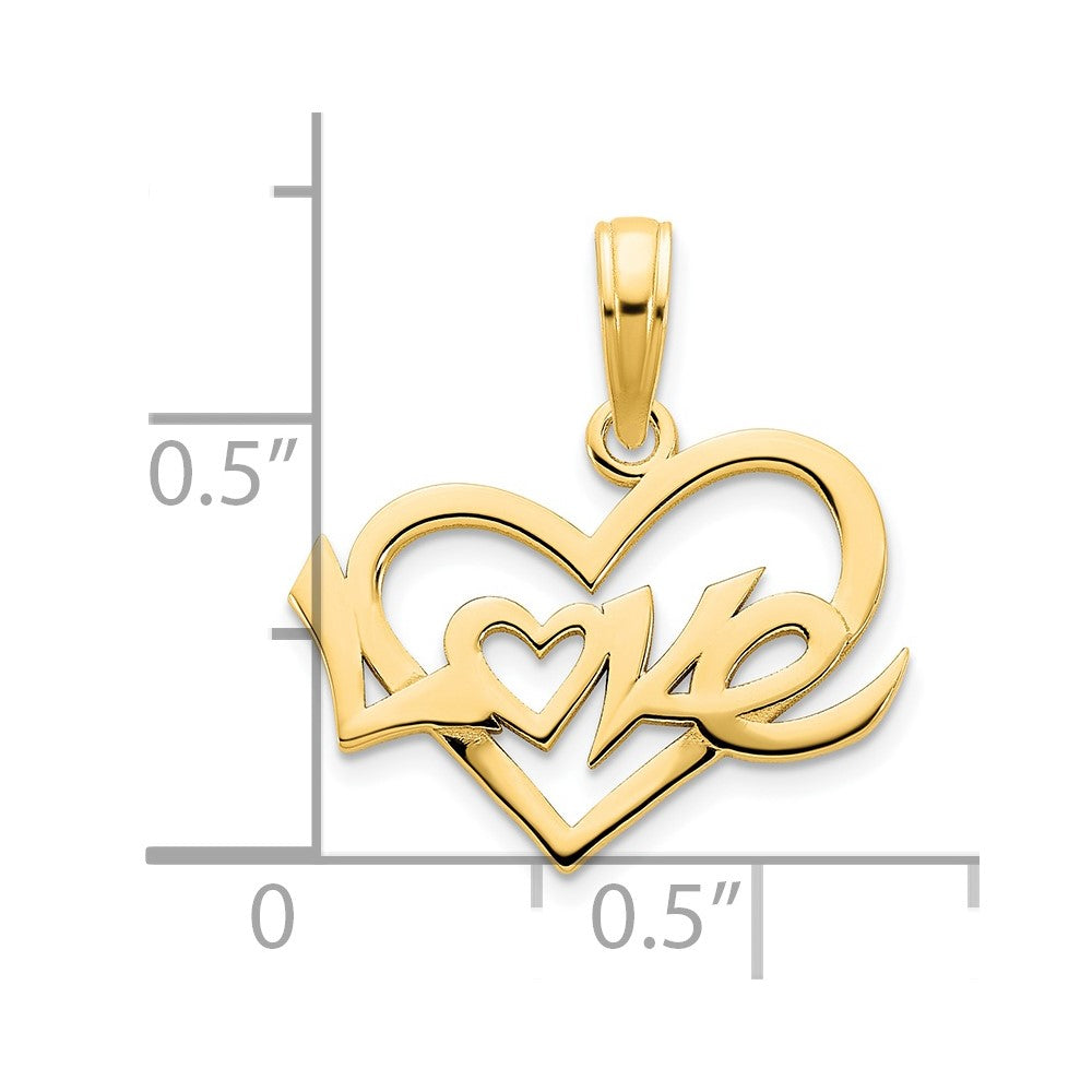 14K Gelbgold LOVE-Herz-Anhänger