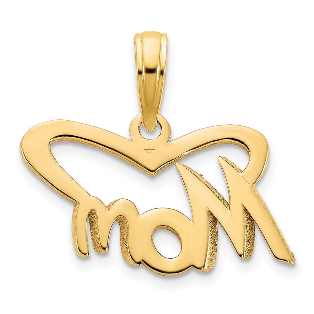 14K Gelbgold Mama Herz Anhänger