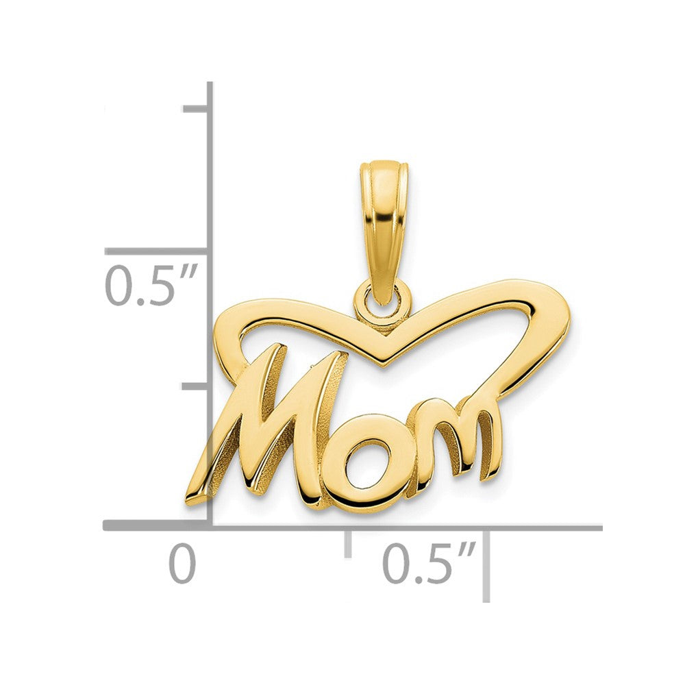 14K Gelbgold Mama Herz Anhänger