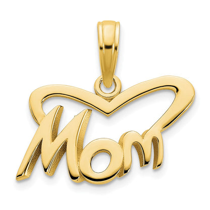 14K Gelbgold Mama Herz Anhänger