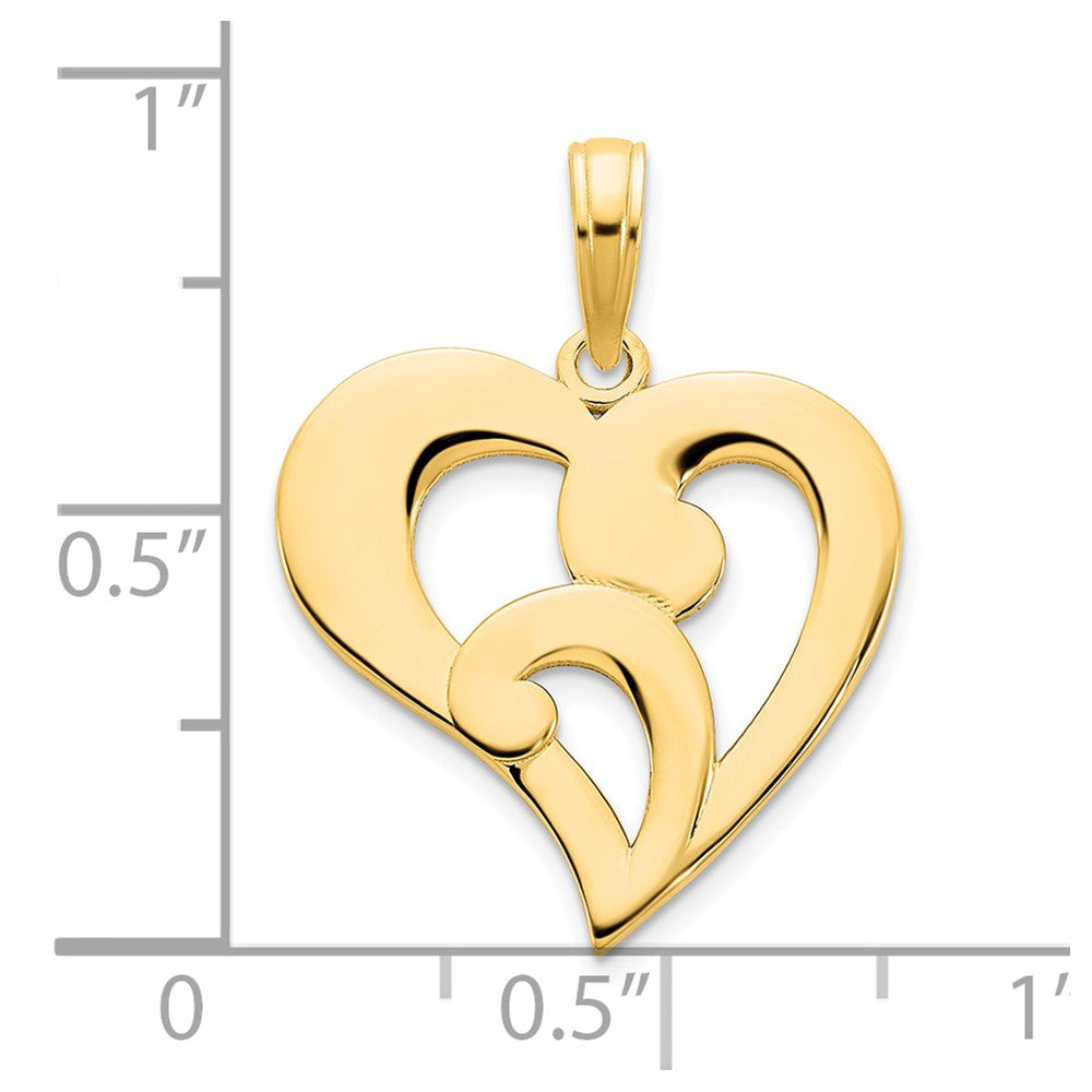 14K Gelbgold Fancy Herz-Anhänger