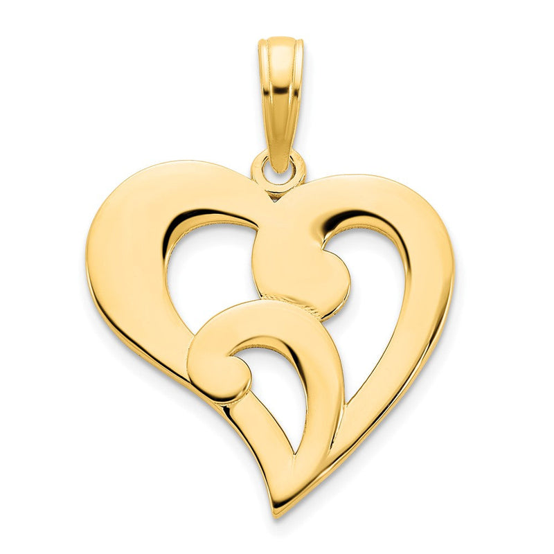 14K Gelbgold Fancy Herz-Anhänger